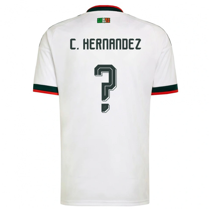 Danxen Women Mexico Cristóbal Hernández #0 White Burgundy Green Away Jersey 26-28 T-Shirt