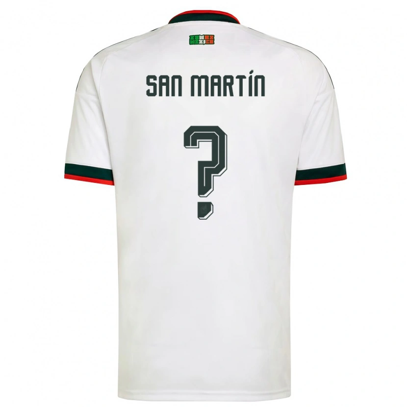 Danxen Women Mexico Uziel San Martín #0 White Burgundy Green Away Jersey 26-28 T-Shirt