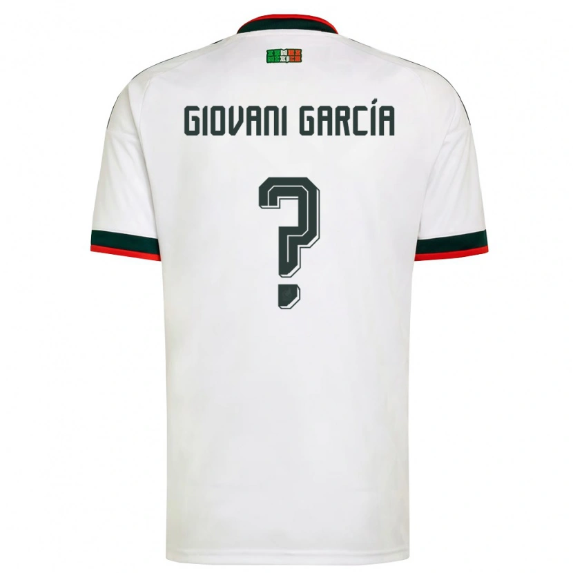 Danxen Women Mexico Giovani García #0 White Burgundy Green Away Jersey 26-28 T-Shirt