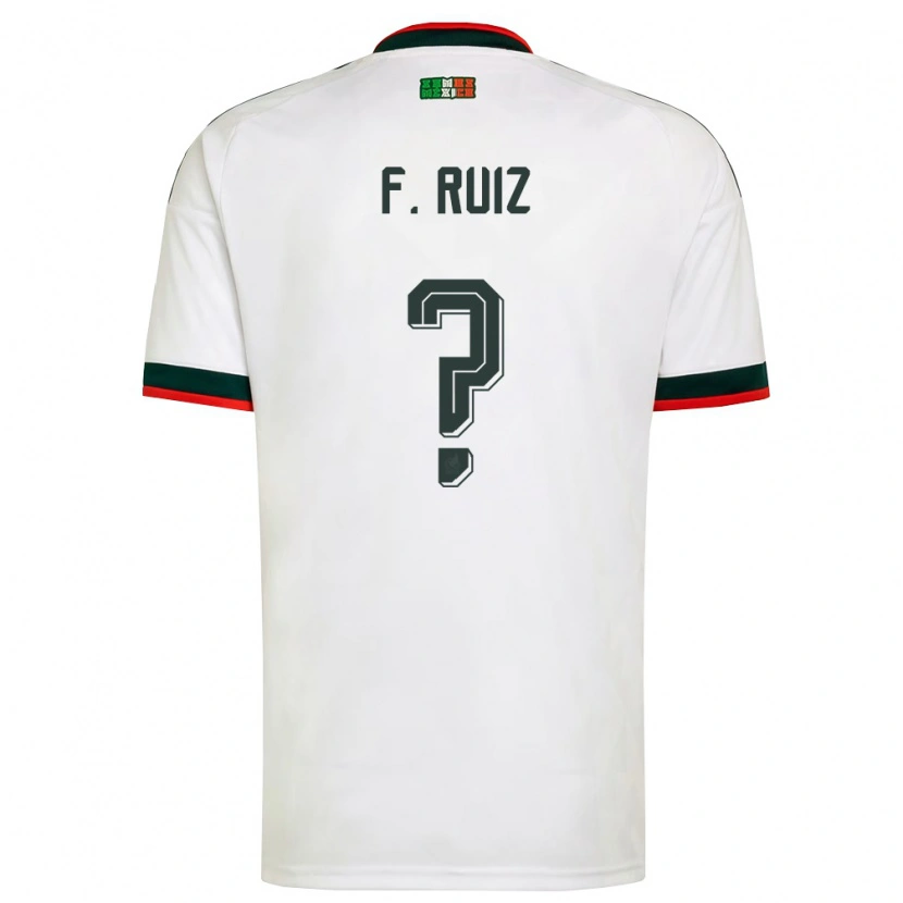 Danxen Women Mexico Fernando Ruiz #0 White Burgundy Green Away Jersey 26-28 T-Shirt