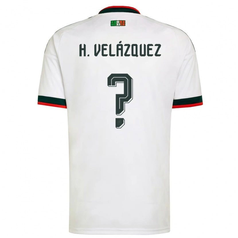 Danxen Women Mexico Héber Velázquez #0 White Burgundy Green Away Jersey 26-28 T-Shirt