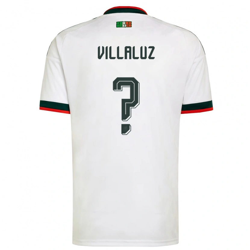 Danxen Women Mexico César Villaluz #0 White Burgundy Green Away Jersey 26-28 T-Shirt