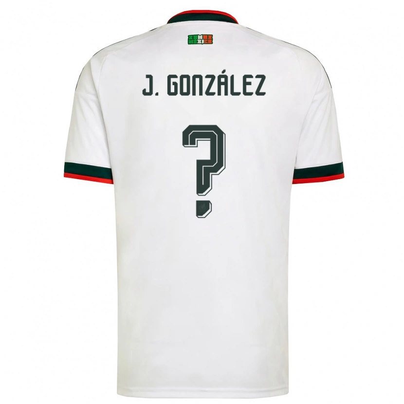Danxen Women Mexico Julio González #0 White Burgundy Green Away Jersey 26-28 T-Shirt