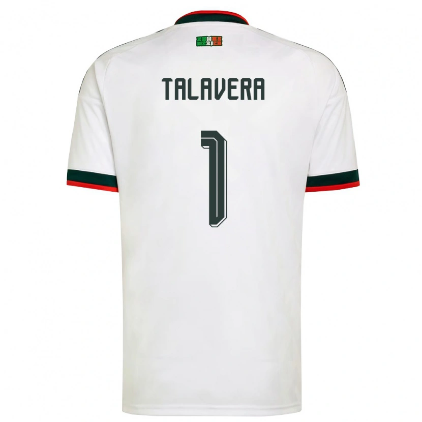 Danxen Women Mexico Alfredo Talavera #1 White Burgundy Green Away Jersey 26-28 T-Shirt