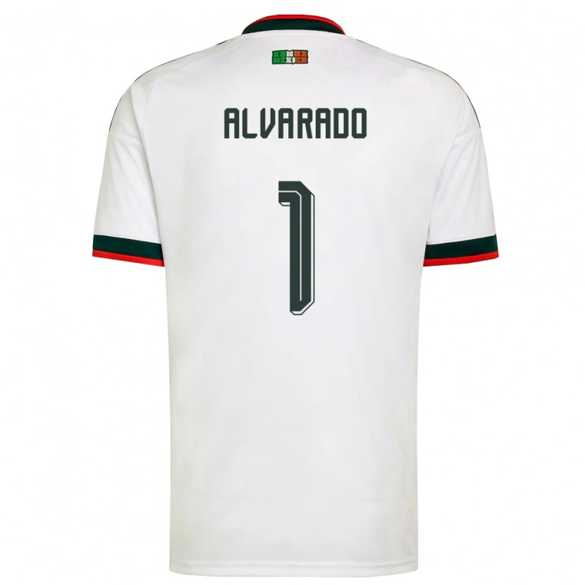 Danxen Women Mexico Emily Alvarado #1 White Burgundy Green Away Jersey 26-28 T-Shirt