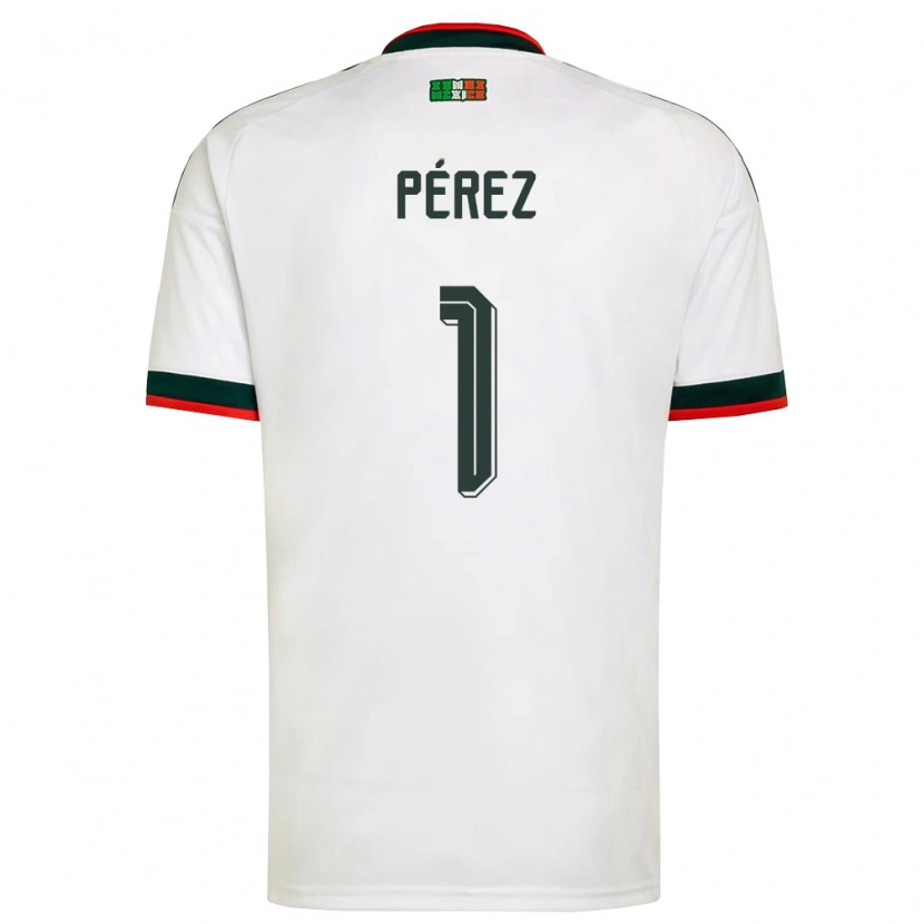 Danxen Women Mexico Emiliano Perez #1 White Burgundy Green Away Jersey 26-28 T-Shirt