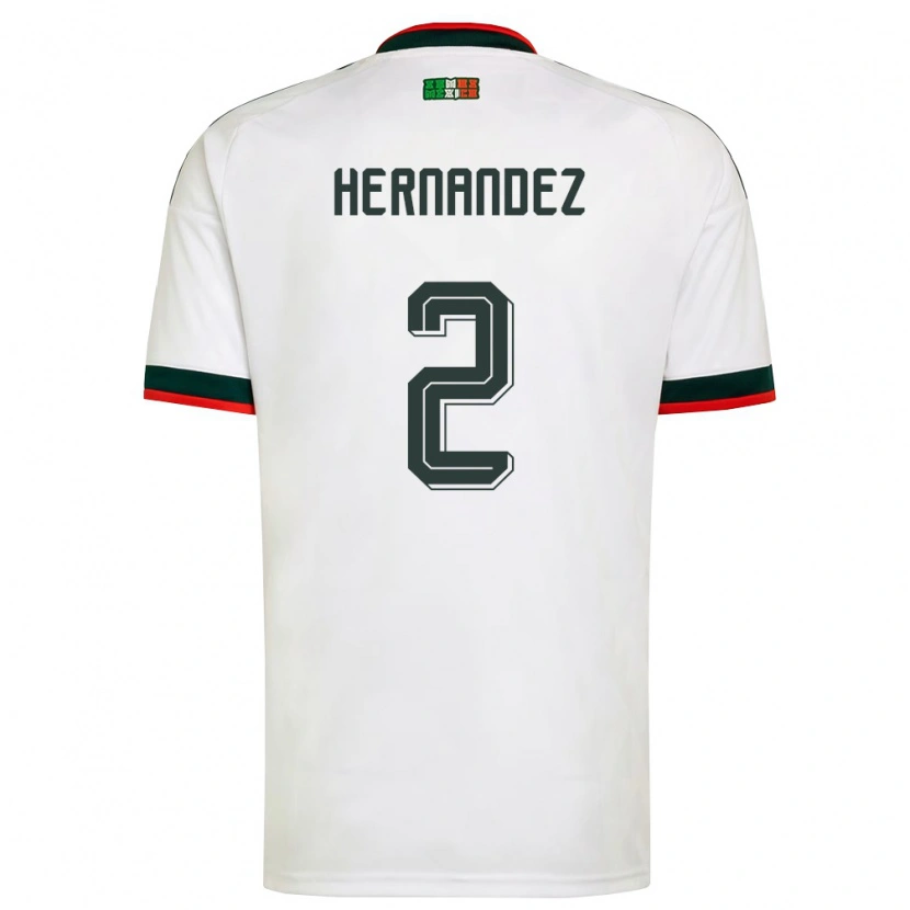 Danxen Women Mexico Alan Hernández #2 White Burgundy Green Away Jersey 26-28 T-Shirt