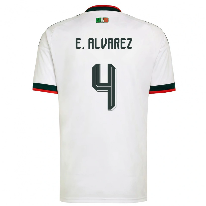 Danxen Women Mexico Edson Álvarez #4 White Burgundy Green Away Jersey 26-28 T-Shirt