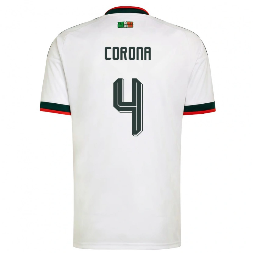 Danxen Women Mexico Michael Corona #4 White Burgundy Green Away Jersey 26-28 T-Shirt