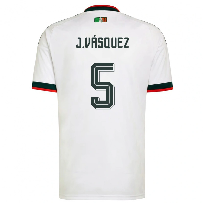 Danxen Women Mexico Johan Vásquez #5 White Burgundy Green Away Jersey 26-28 T-Shirt