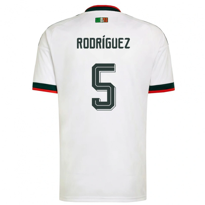 Danxen Women Mexico Jorge Rodríguez #5 White Burgundy Green Away Jersey 26-28 T-Shirt