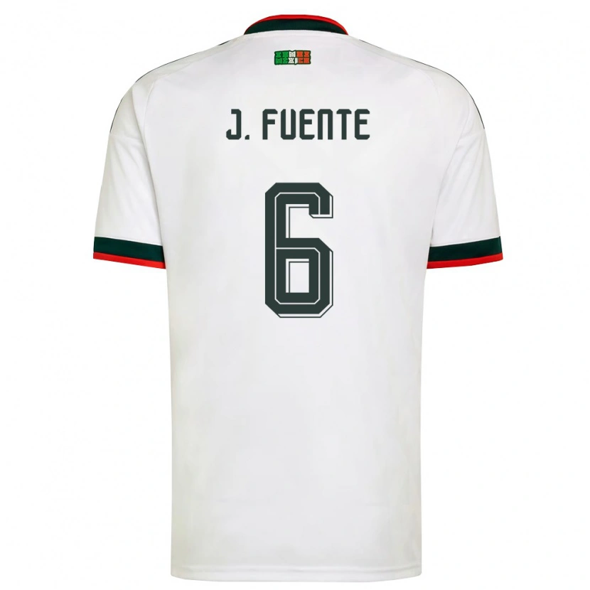 Danxen Women Mexico Jonathan De La Fuente #6 White Burgundy Green Away Jersey 26-28 T-Shirt