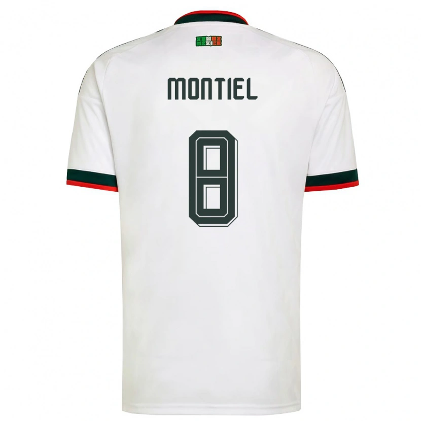 Danxen Women Mexico Elías Montiel #8 White Burgundy Green Away Jersey 26-28 T-Shirt