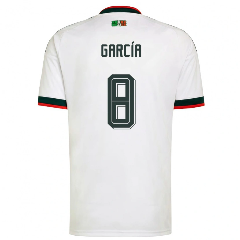 Danxen Women Mexico Gael García #8 White Burgundy Green Away Jersey 26-28 T-Shirt