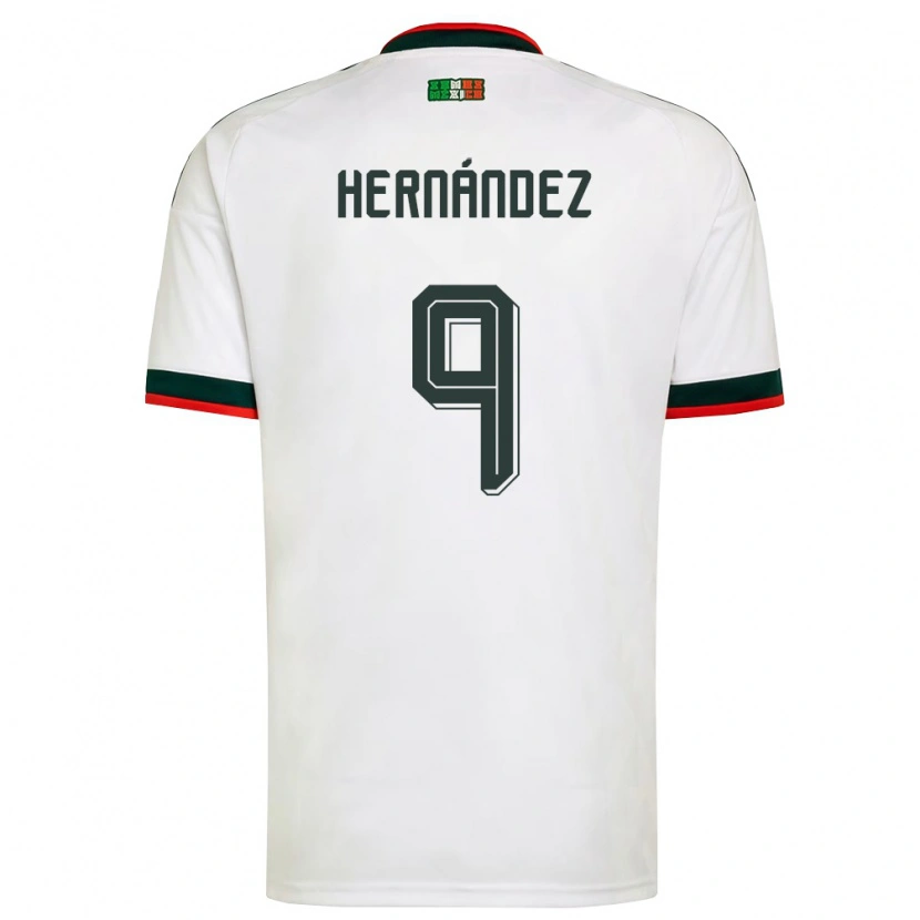 Danxen Women Mexico Jesus Hernandez #9 White Burgundy Green Away Jersey 26-28 T-Shirt