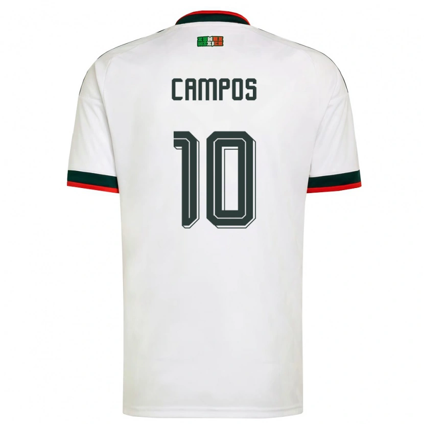 Danxen Women Mexico Karel Campos #10 White Burgundy Green Away Jersey 26-28 T-Shirt