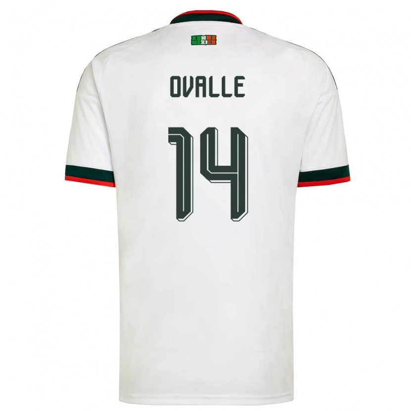 Danxen Women Mexico Jacqueline Ovalle #14 White Burgundy Green Away Jersey 26-28 T-Shirt