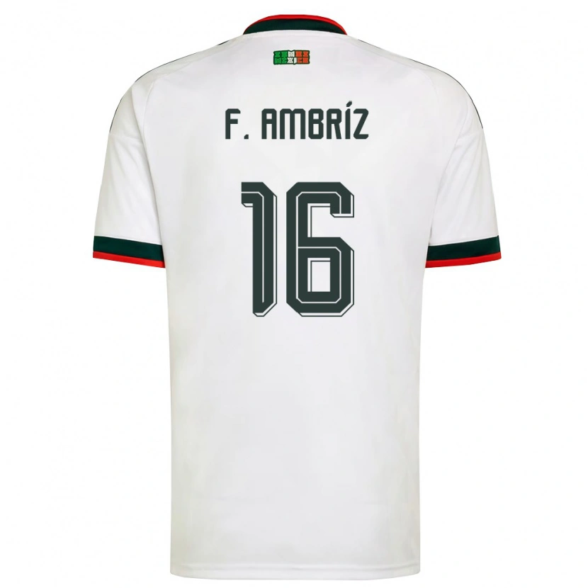 Danxen Women Mexico Fidel Ambríz #16 White Burgundy Green Away Jersey 26-28 T-Shirt