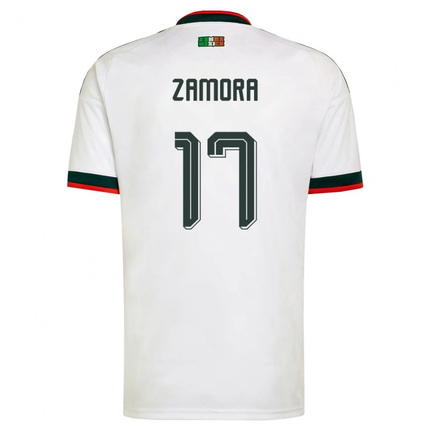 Danxen Women Mexico Saul Zamora #17 White Burgundy Green Away Jersey 26-28 T-Shirt