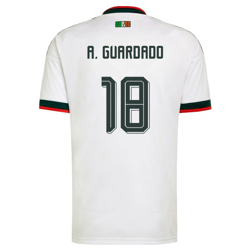 Danxen Women Mexico Andres Guardado #18 White Burgundy Green Away Jersey 26-28 T-Shirt