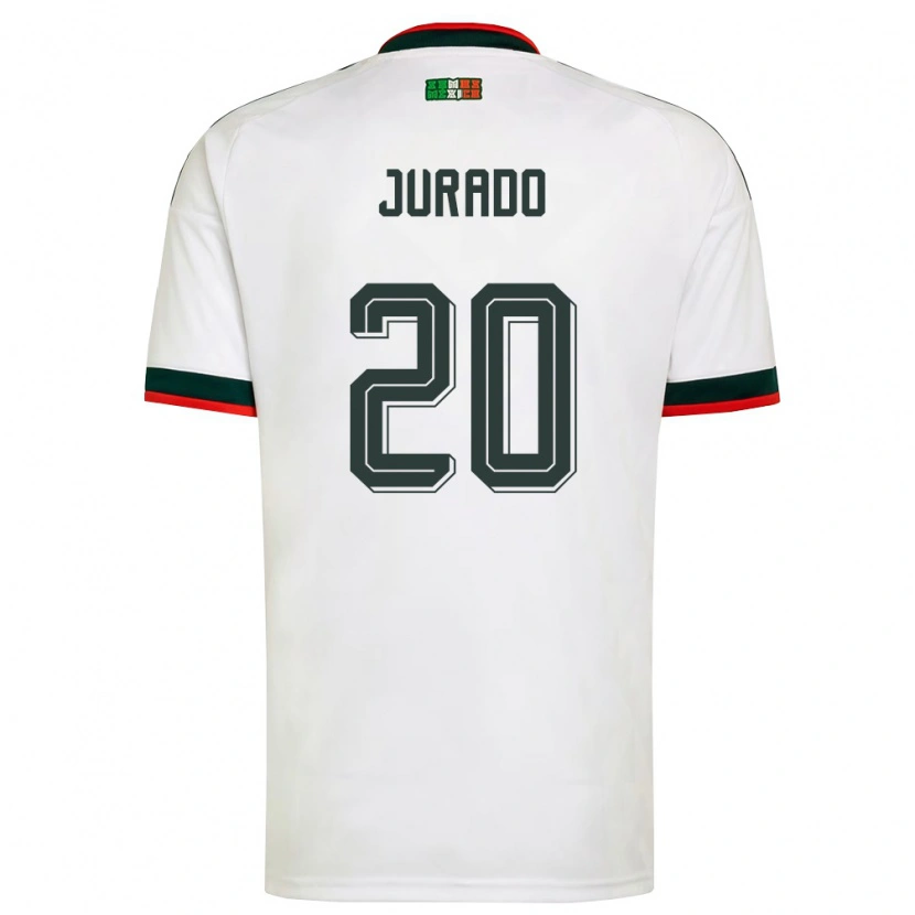 Danxen Women Mexico Heriberto Jurado #20 White Burgundy Green Away Jersey 26-28 T-Shirt