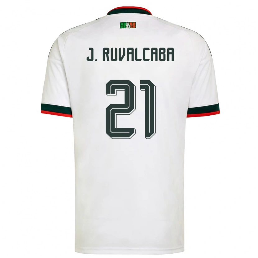 Danxen Women Mexico Jorge Ruvalcaba #21 White Burgundy Green Away Jersey 26-28 T-Shirt