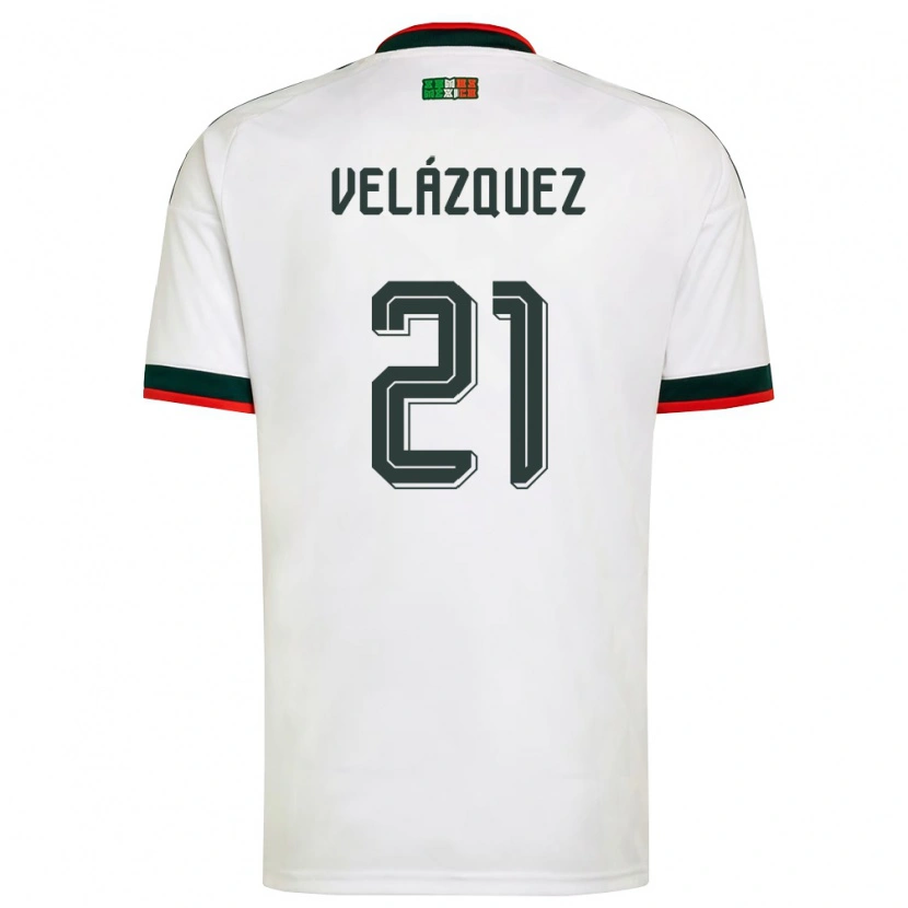 Danxen Women Mexico Matías Velázquez #21 White Burgundy Green Away Jersey 26-28 T-Shirt