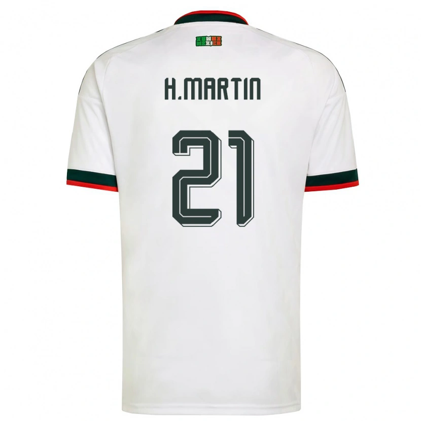Danxen Women Mexico Henry Martin #21 White Burgundy Green Away Jersey 26-28 T-Shirt