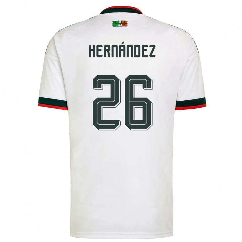 Danxen Women Mexico Nicolette Hernandez #26 White Burgundy Green Away Jersey 26-28 T-Shirt