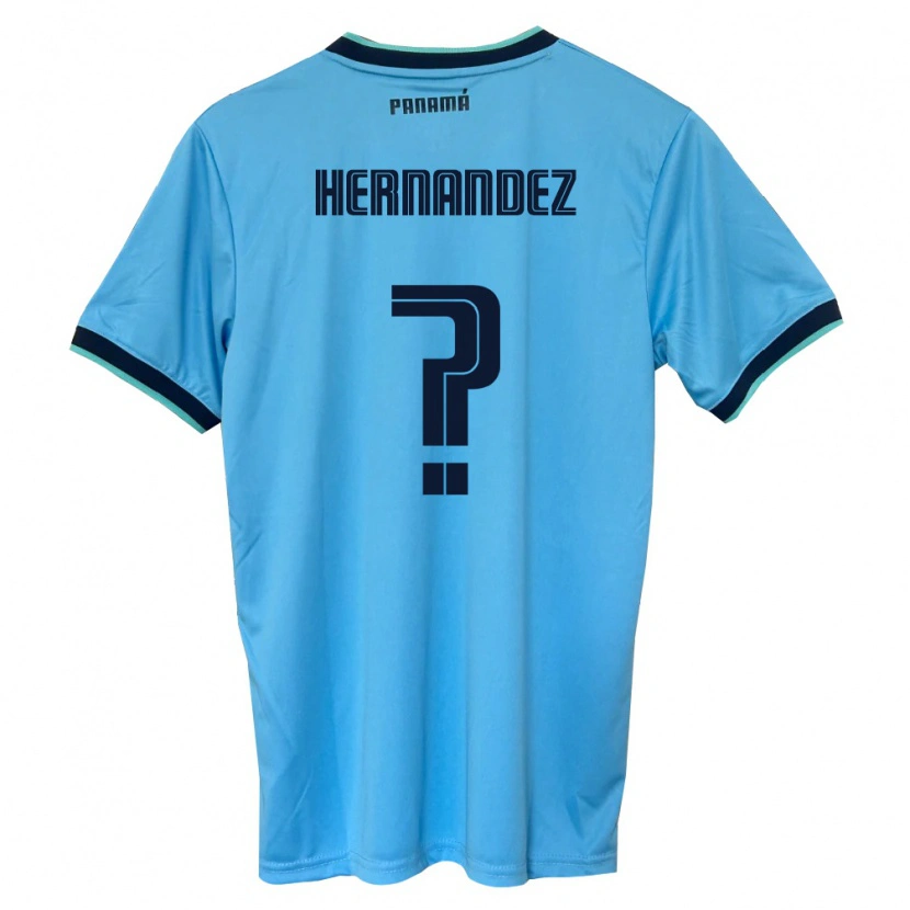 Danxen Women Panama Carlos Hernández #0 Sky Blue Black Away Jersey 26-28 T-Shirt