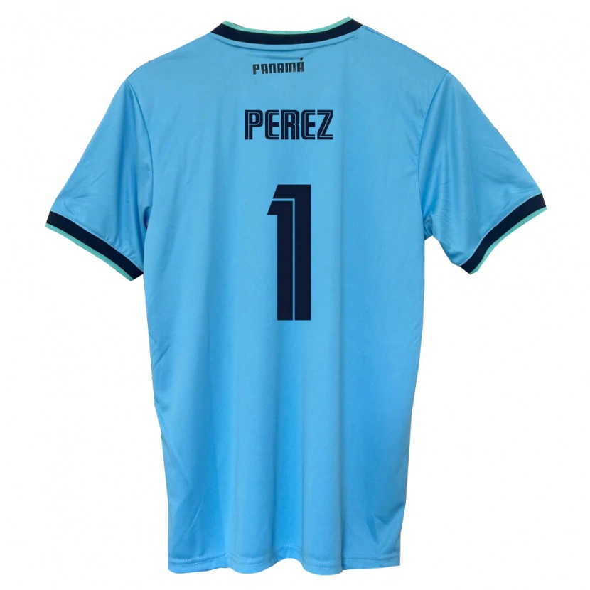 Danxen Women Panama Miguel Pérez #1 Sky Blue Black Away Jersey 26-28 T-Shirt