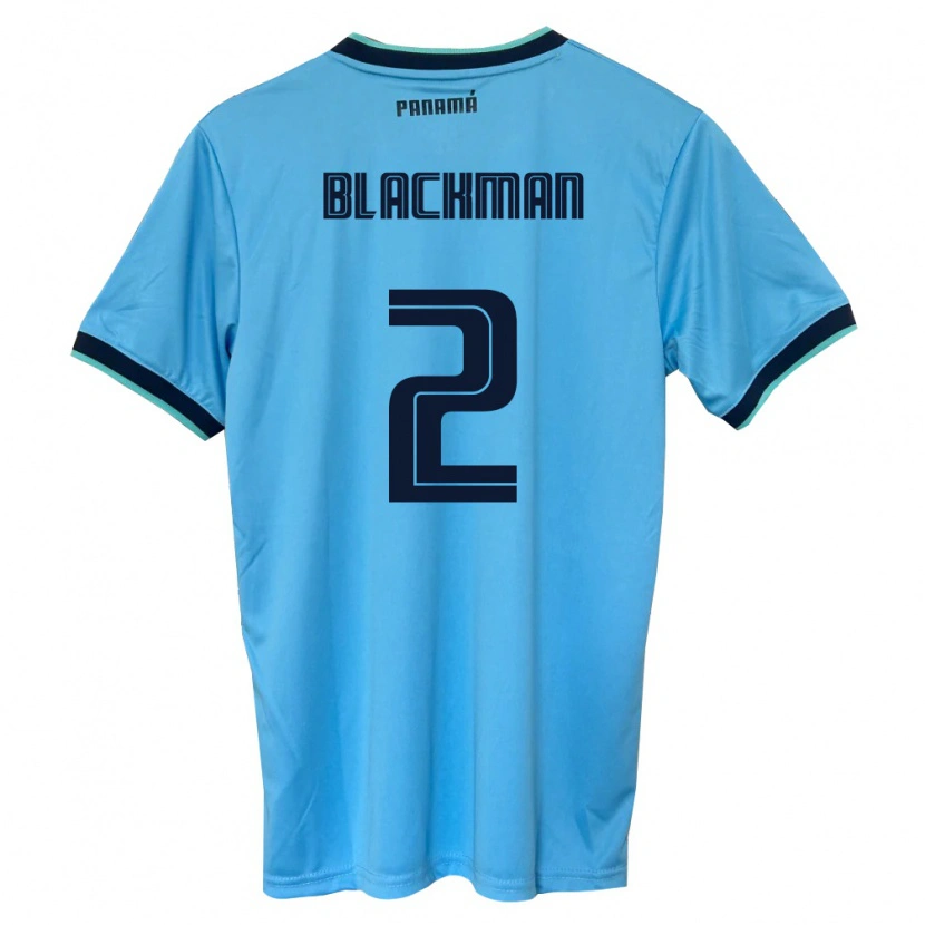 Danxen Women Panama César Blackman #2 Sky Blue Black Away Jersey 26-28 T-Shirt