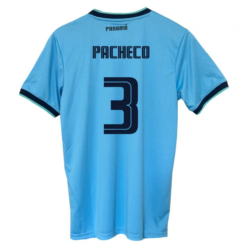 Danxen Women Panama Joseph Pacheco #3 Sky Blue Black Away Jersey 26-28 T-Shirt