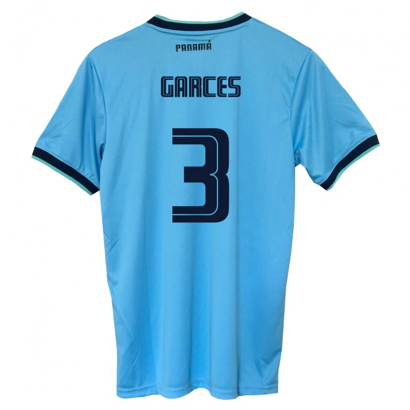 Danxen Women Panama Josue Garces #3 Sky Blue Black Away Jersey 26-28 T-Shirt