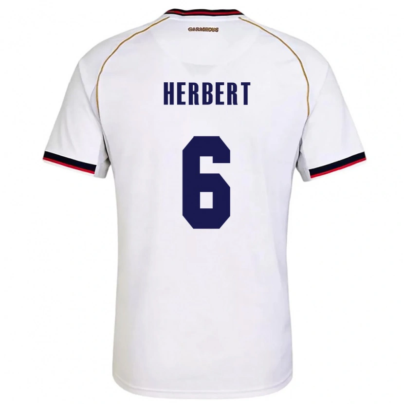 Danxen Women Panama Giovany Herbert #6 White Red Away Jersey 26-28 T-Shirt