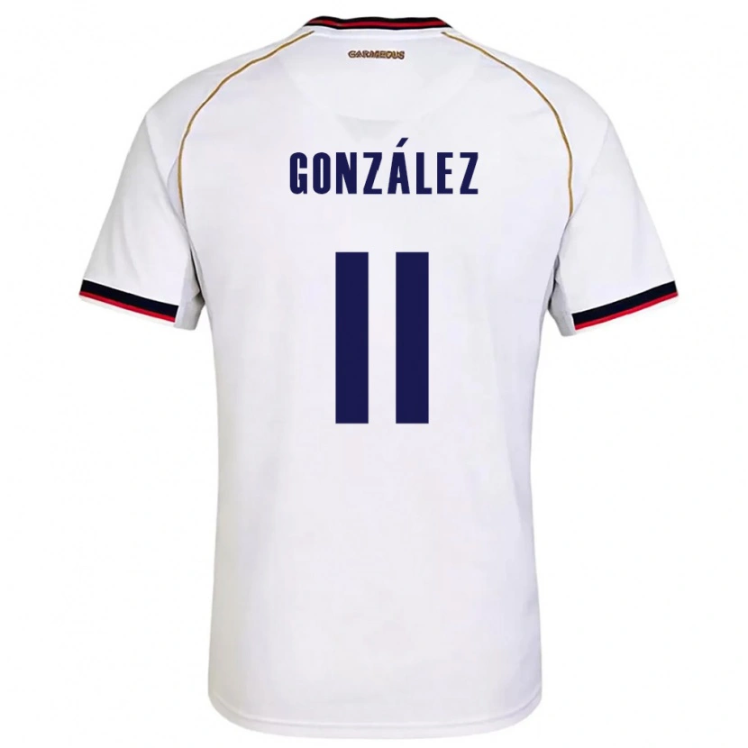 Danxen Women Panama Edmilson González #11 White Red Away Jersey 26-28 T-Shirt
