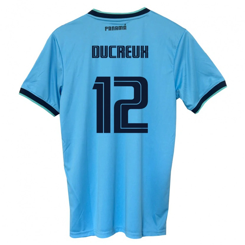 Danxen Women Panama Nadia Ducreux #12 Sky Blue Black Away Jersey 26-28 T-Shirt