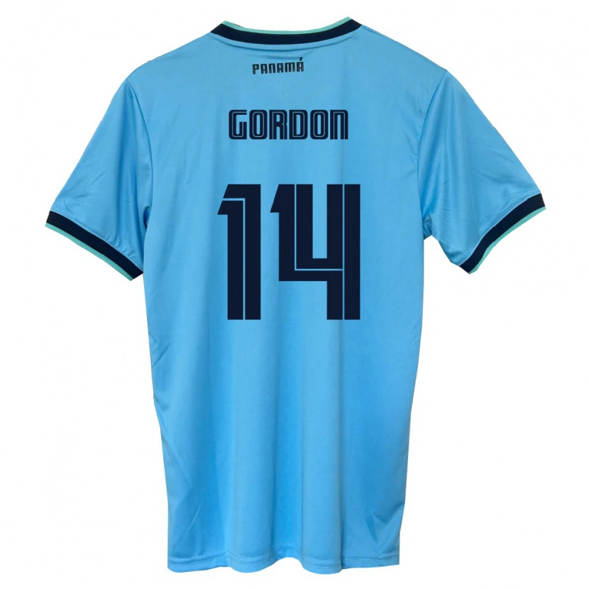Danxen Women Panama Yassir Gordon #14 Sky Blue Black Away Jersey 26-28 T-Shirt
