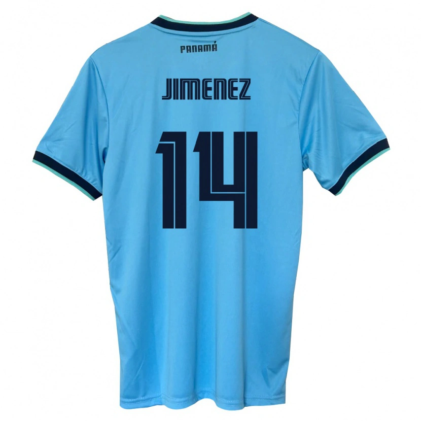 Danxen Women Panama Juan Jiménez #14 Sky Blue Black Away Jersey 26-28 T-Shirt