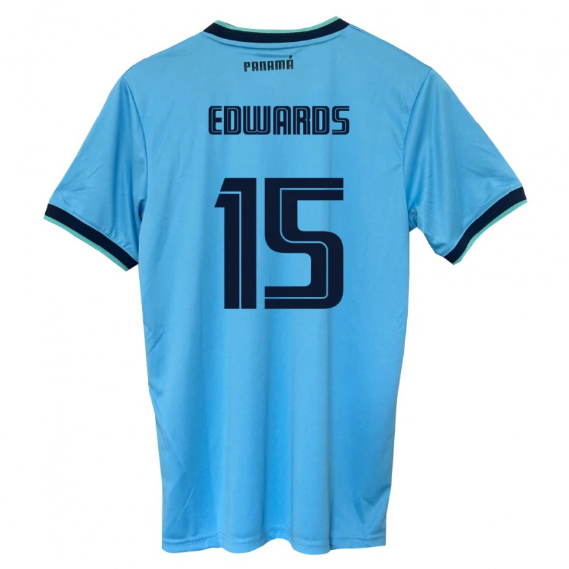 Danxen Women Panama Emanuel Edwards #15 Sky Blue Black Away Jersey 26-28 T-Shirt