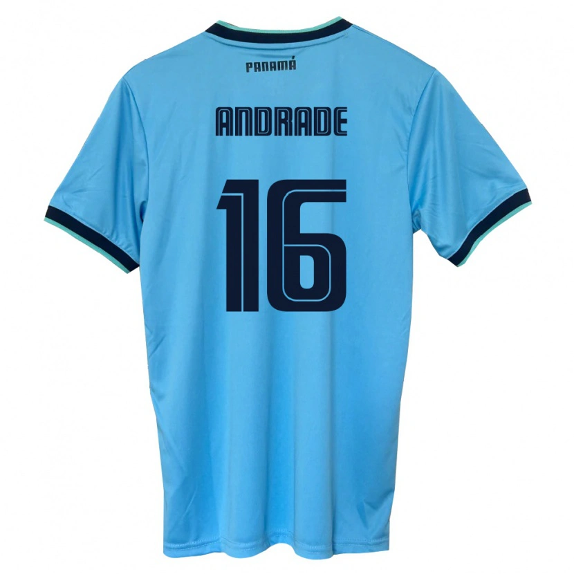 Danxen Women Panama Andrés Andrade #16 Sky Blue Black Away Jersey 26-28 T-Shirt