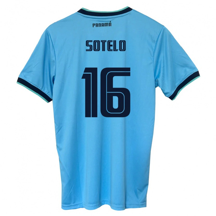 Danxen Women Panama Sebastián Sotelo #16 Sky Blue Black Away Jersey 26-28 T-Shirt