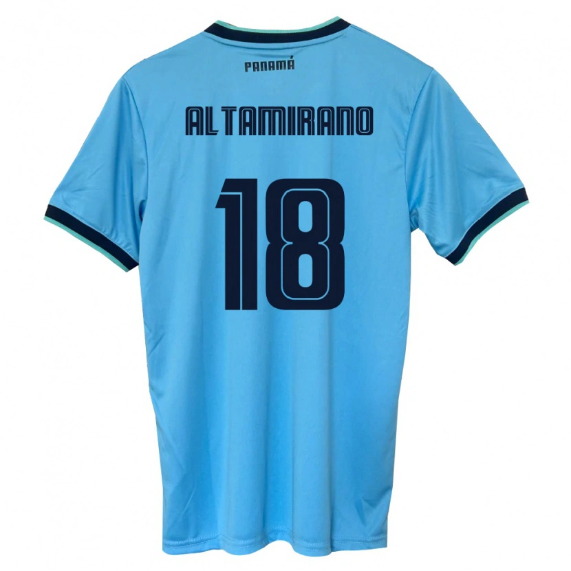 Danxen Women Panama Abraham Altamirano #18 Sky Blue Black Away Jersey 26-28 T-Shirt
