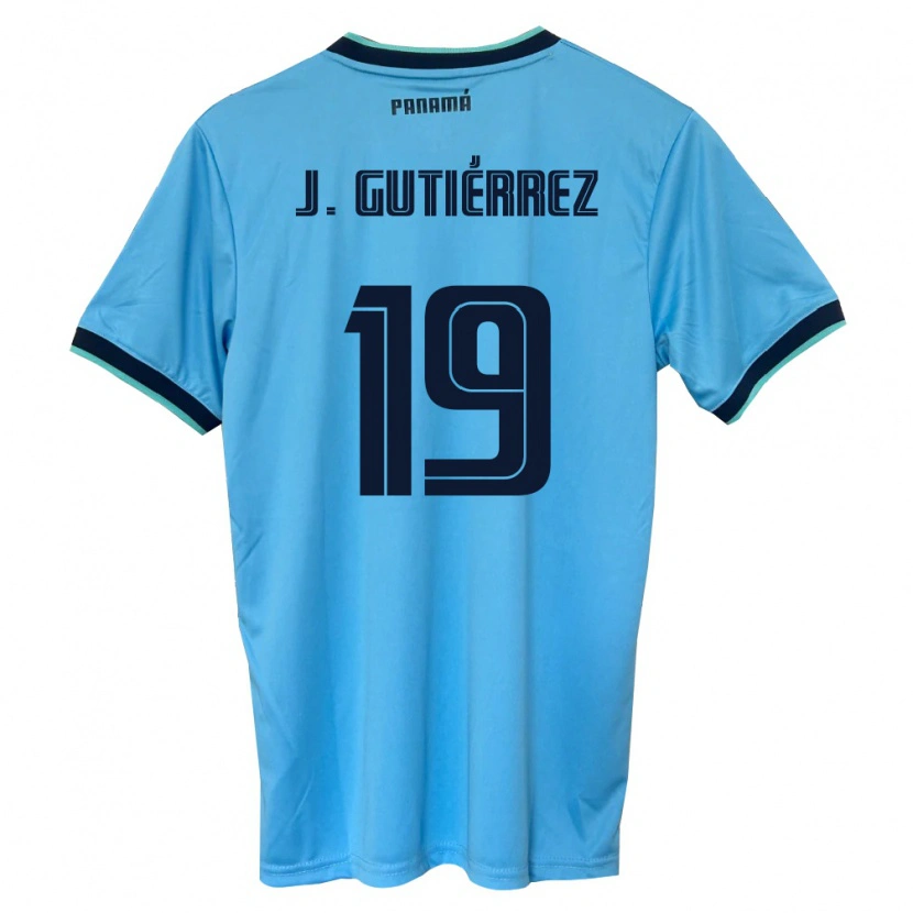 Danxen Women Panama Jorge Gutiérrez #19 Sky Blue Black Away Jersey 26-28 T-Shirt