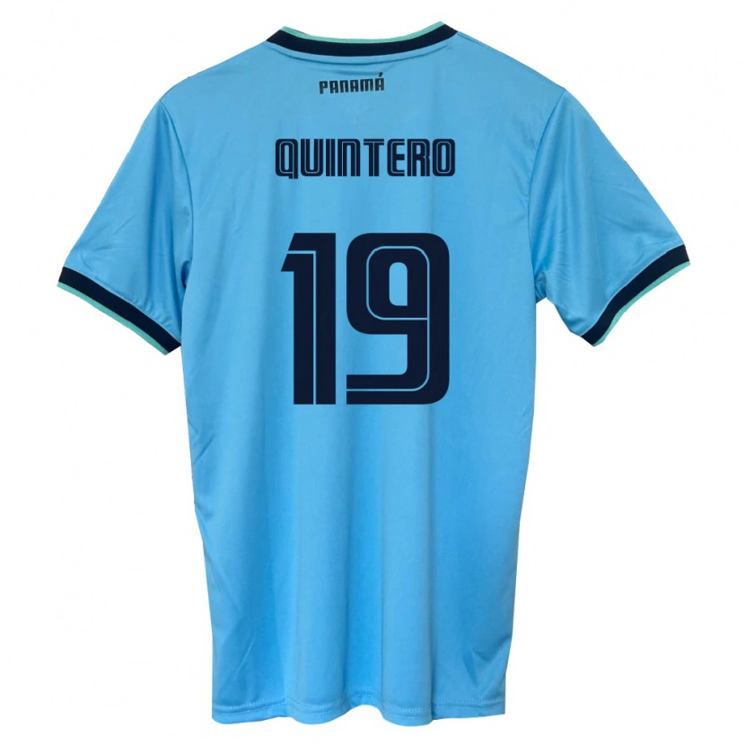 Danxen Women Panama Alberto Quintero #19 Sky Blue Black Away Jersey 26-28 T-Shirt