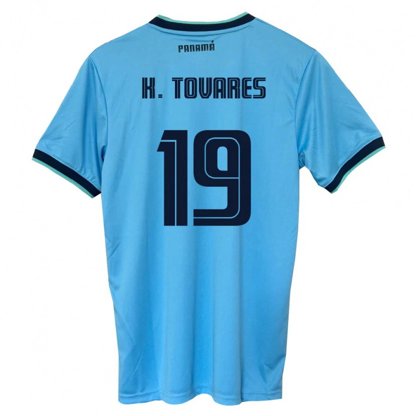Danxen Women Panama Kahir Tovares #19 Sky Blue Black Away Jersey 26-28 T-Shirt