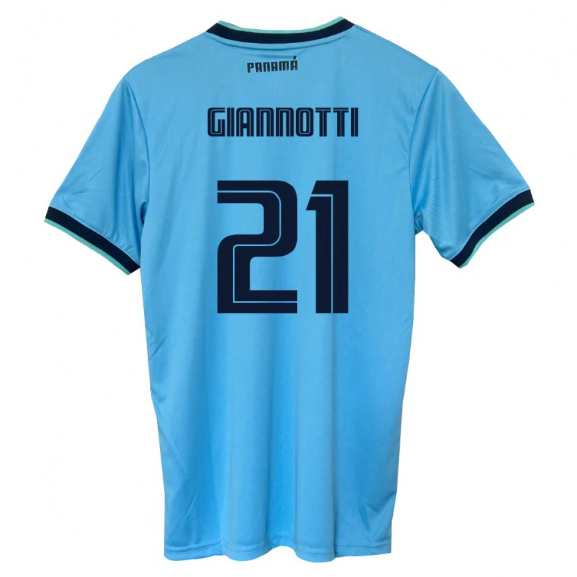 Danxen Women Panama Daniel Giannotti #21 Sky Blue Black Away Jersey 26-28 T-Shirt