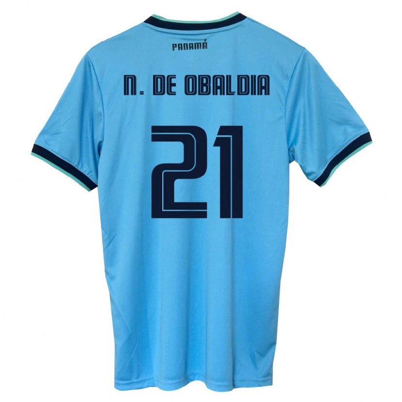 Danxen Women Panama Nicole De Obaldía #21 Sky Blue Black Away Jersey 26-28 T-Shirt