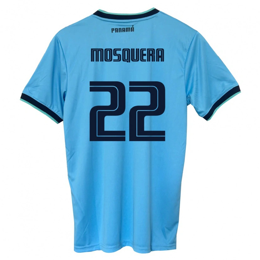 Danxen Women Panama Orlando Mosquera #22 Sky Blue Black Away Jersey 26-28 T-Shirt