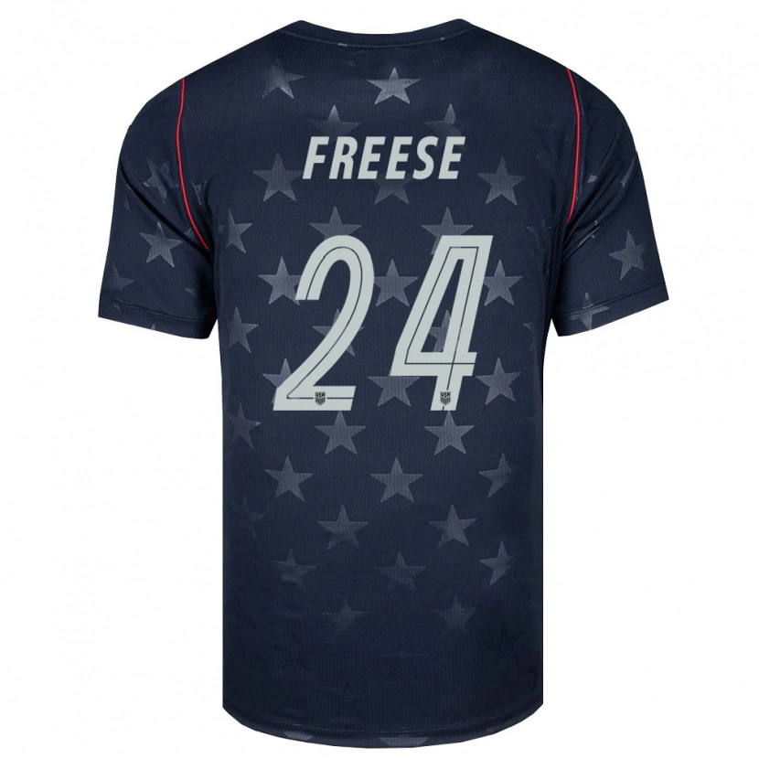 Danxen Women United States Matt Freese #24 Black White Red Away Jersey 26-28 T-Shirt